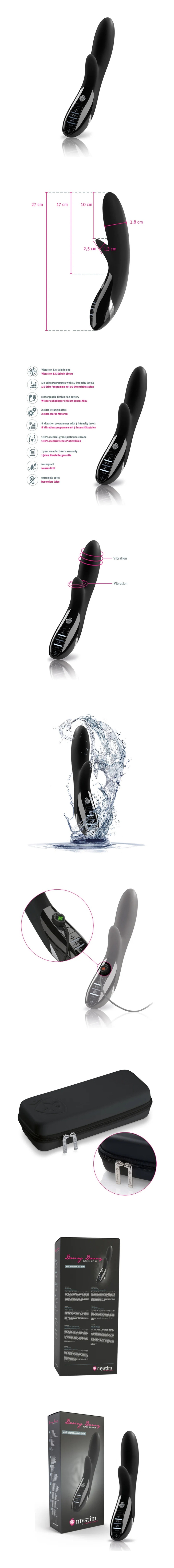 mystim daring danny e-stim rabbit vibrator with multiple speeds