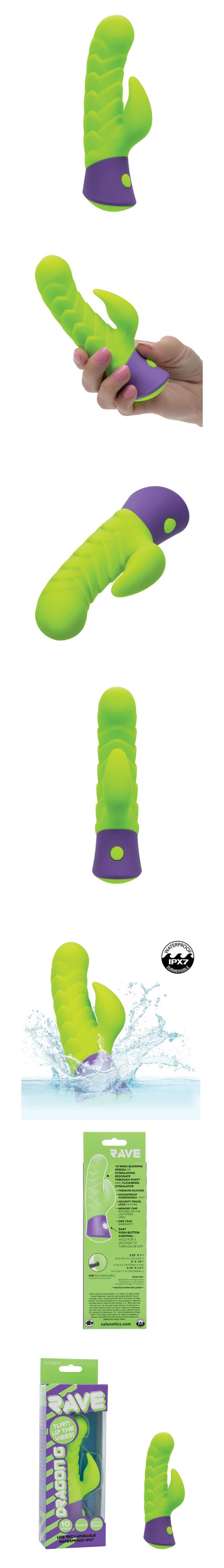 rave dragon g dual ended g-spot vibrator with 10 speeds vibration