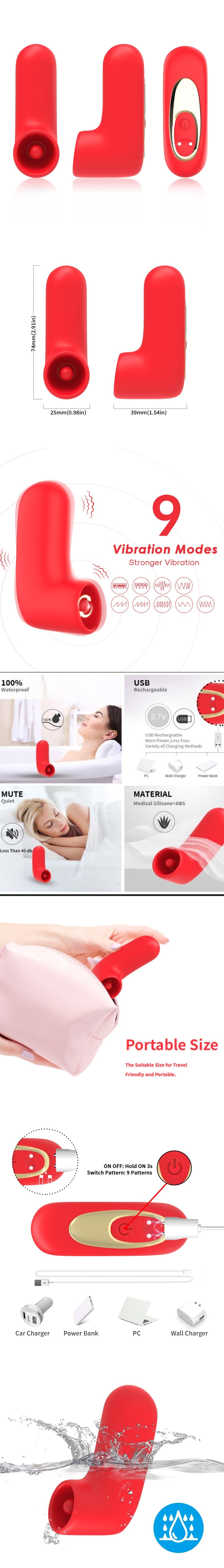 venusfun clitoral nipple suction mini vibrator with 9 modes vibration