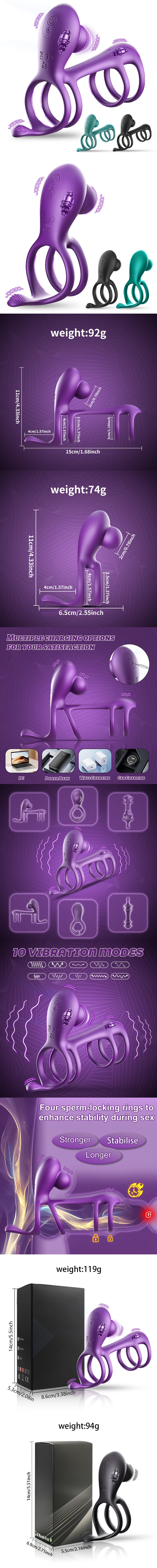 venusfun morgana dual ring vibrating cock ring with remote control