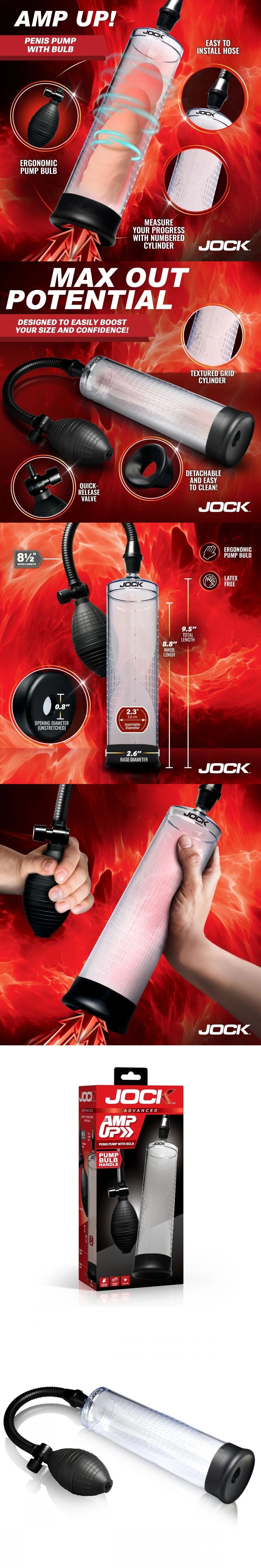 curve toys jock amp up silicone male penis pump with bulb