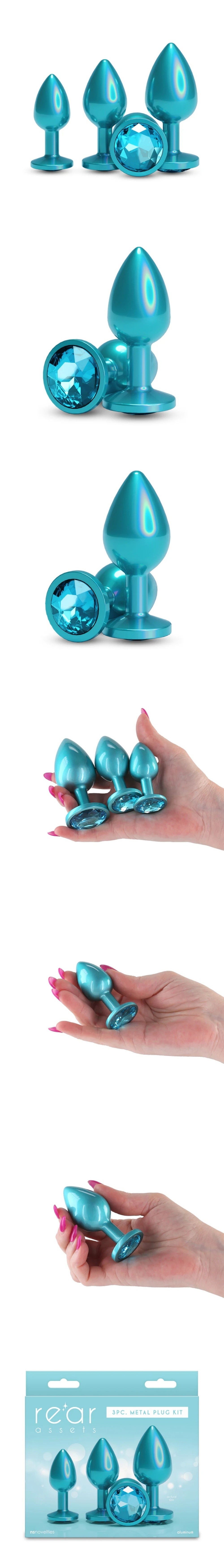 ns novelties rear assets trainer aluminum anal plug s/m/3pcs kit
