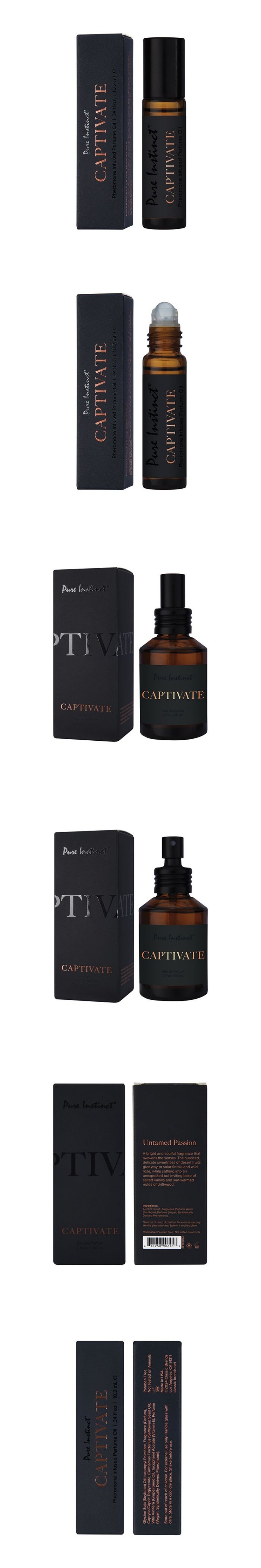 pure instinct mens collection captivate pheromone perfume oil 0.34/2 oz