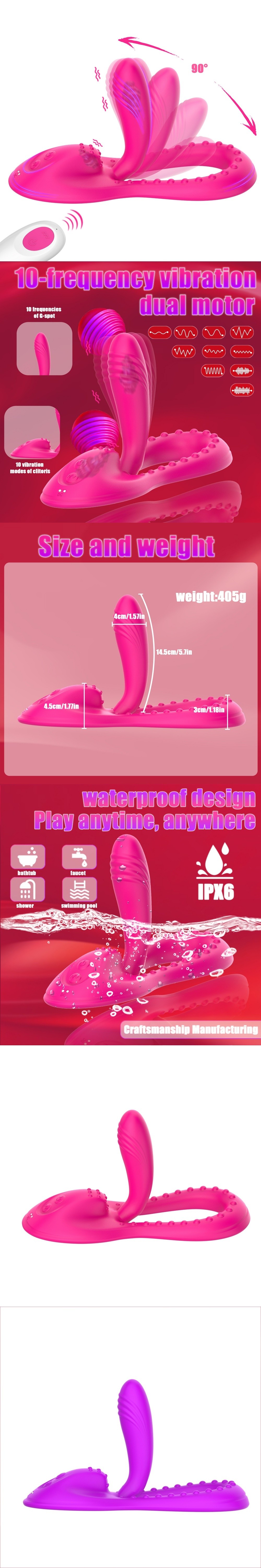 venusfun dual motor clitoral stimulation vibrator with remote-controlled