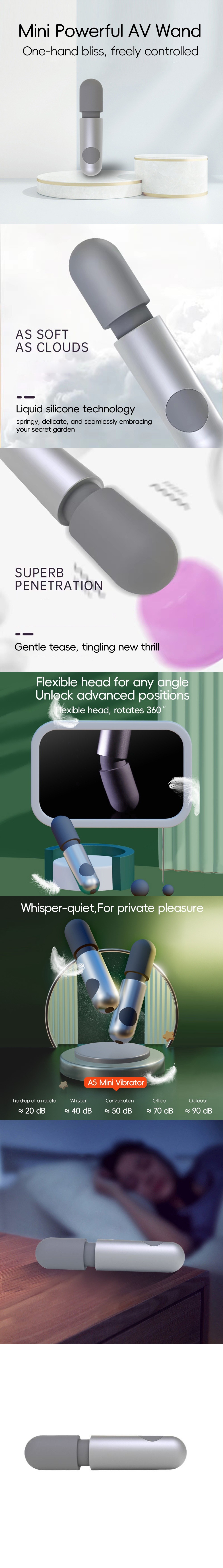 venusfun powerful silicone mini vibrating wand travel-friendly for female