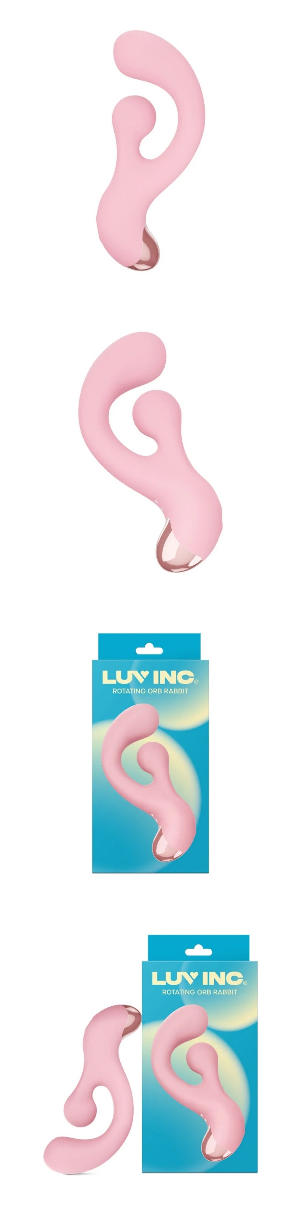 luv inc ro33: rotating orb rabbit vibrator with 360' rotating stimulation