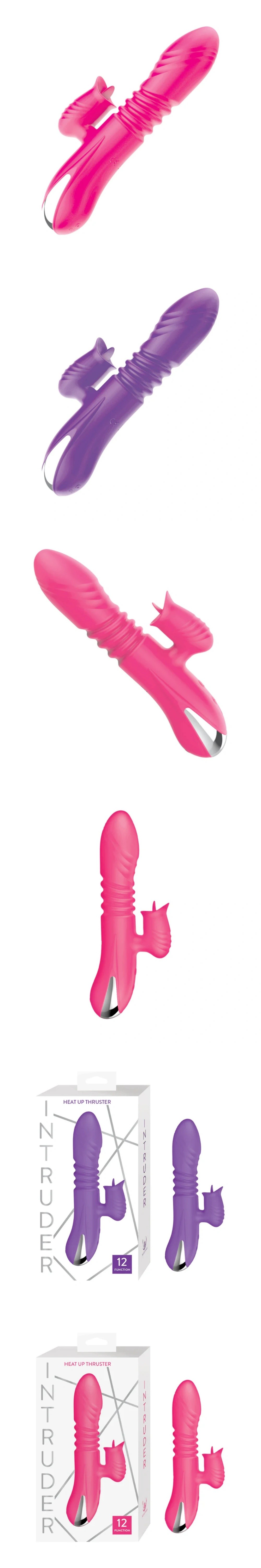nasstoys intruder heat up dual motors thrusting vibrator with 12 modes