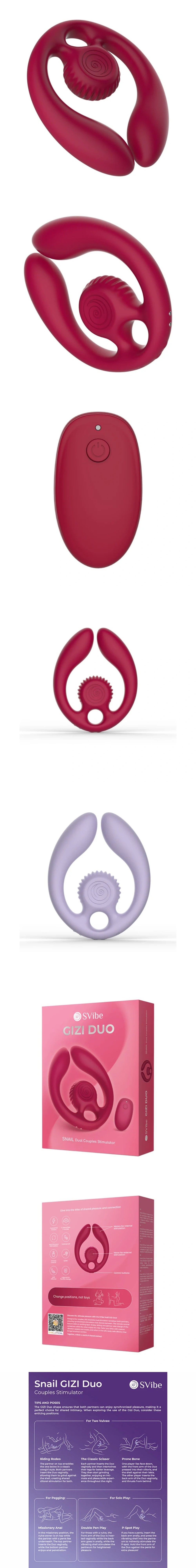 svibe snail gizi duo couples stimulator 5 speeds vibrator with remote control