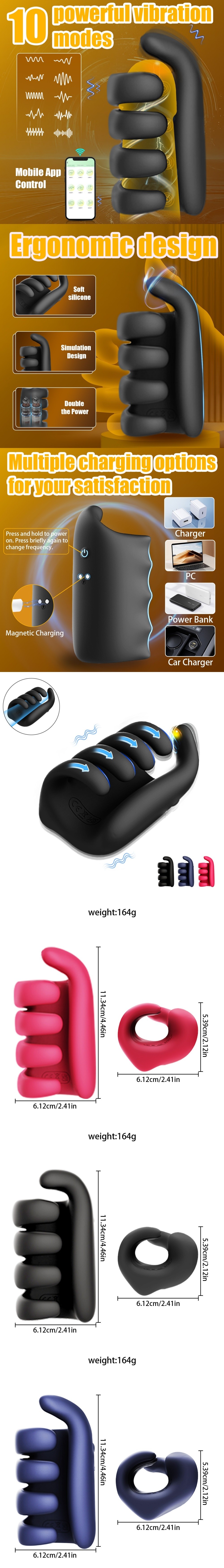 venusfun 10 modes silicone finger stroker vibrating male masturbation cup
