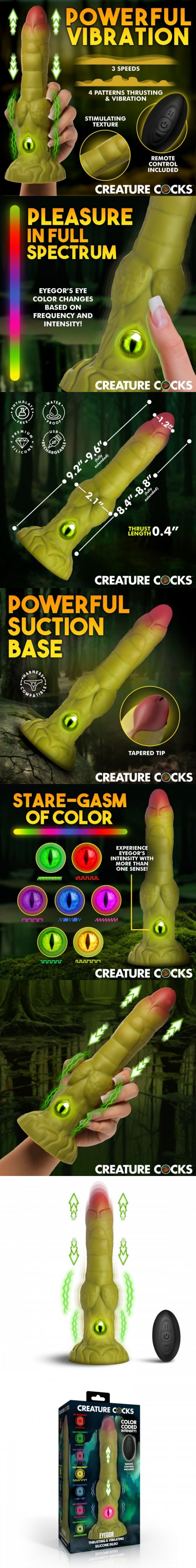 xr brands creature cocks eyegor thrusting and vibrating fantasy dildo