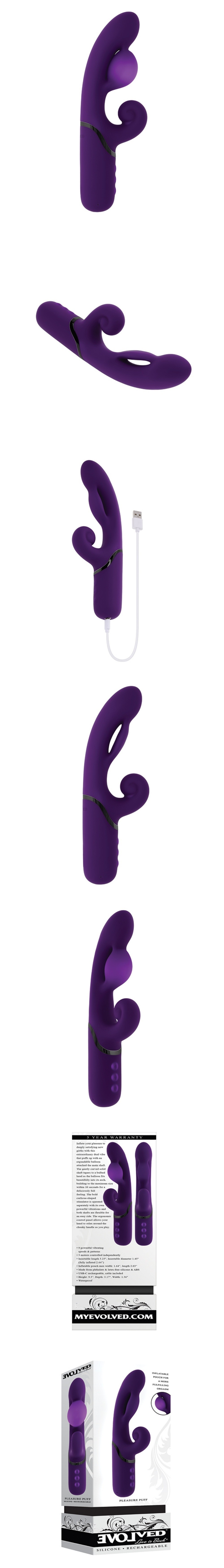 evolved novelties pleasure puff g-spot vibrator with 9 vibrating speeds