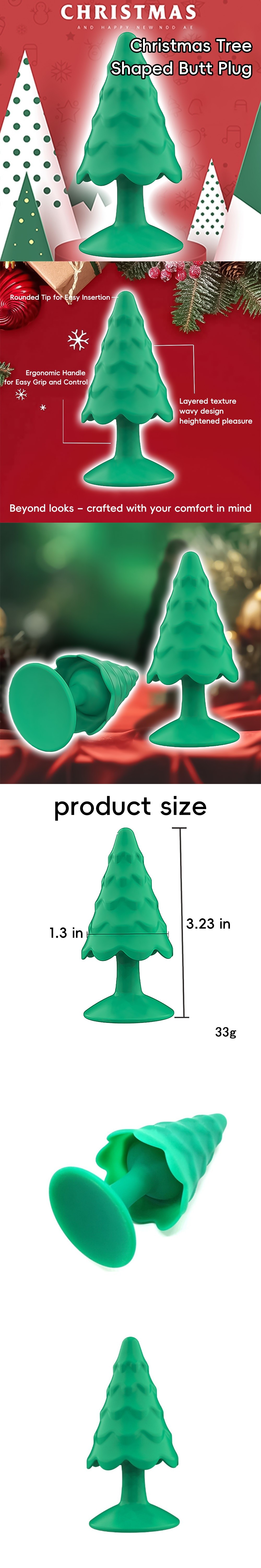 venusfun christmas tree shaped silicone butt plug anal plug for anal stimulation