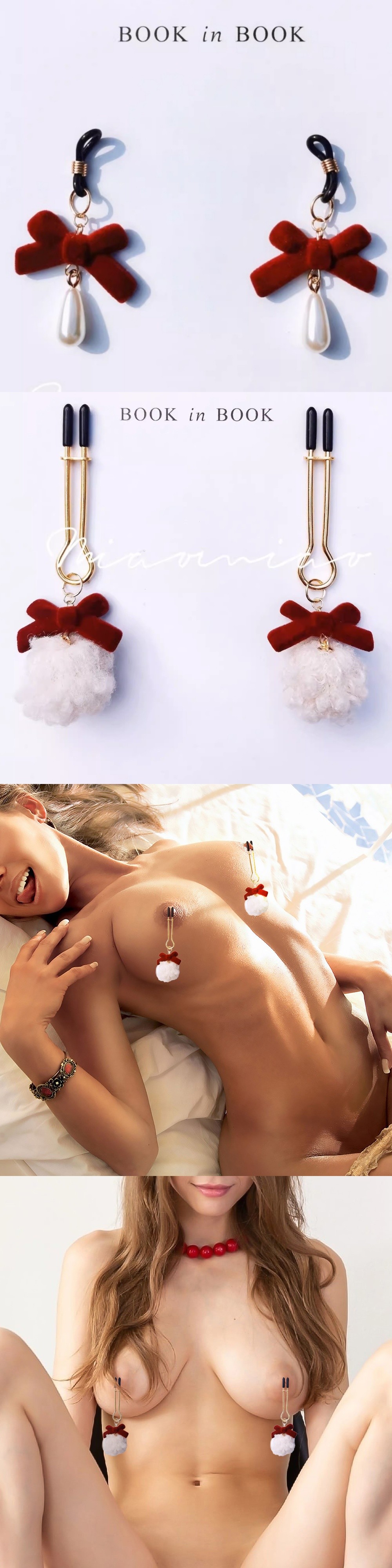 venusfun cute christmas style metal sm nipple clamps for couples