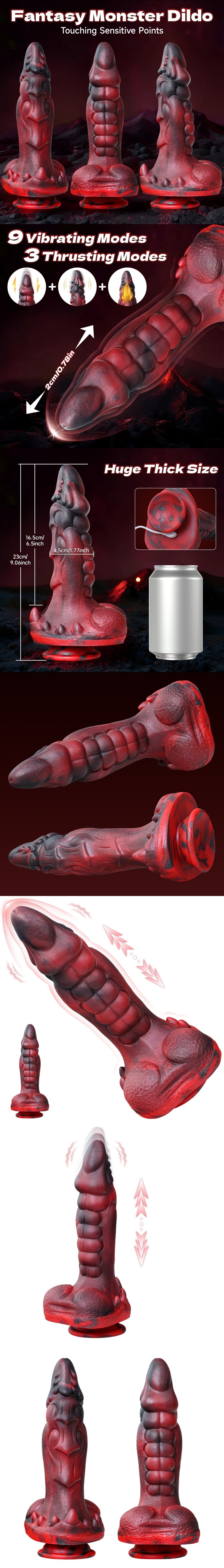 venusfun liquid silicone alien thrusting dildo, with powerful suction cup, beginner-friendly dildo