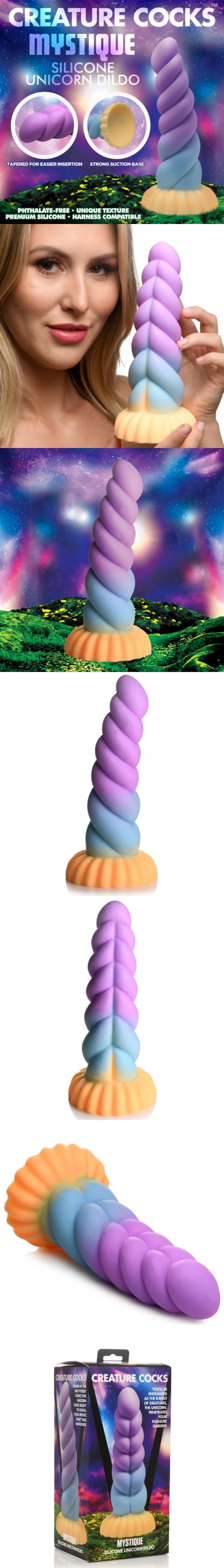 xr brands creature cocks fantasy mystique silicone unicorn thick dildo