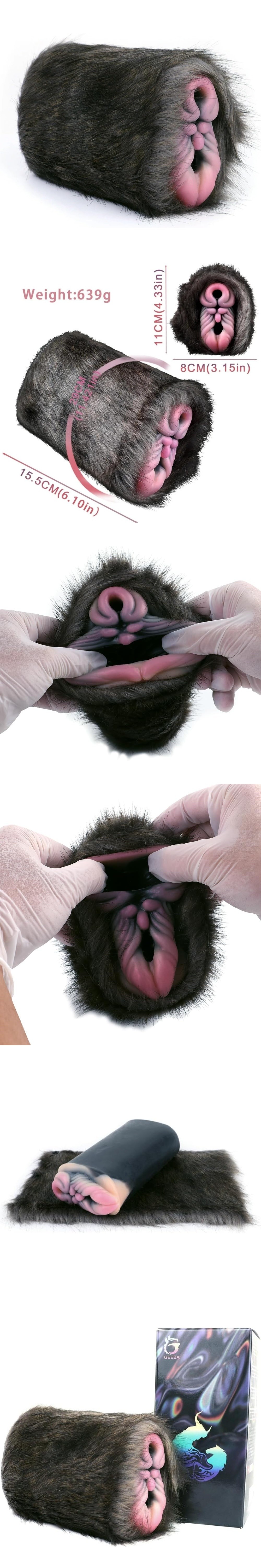 geeba rhino inspired animal pussy fantasy masturbator plush monster pocket pussy