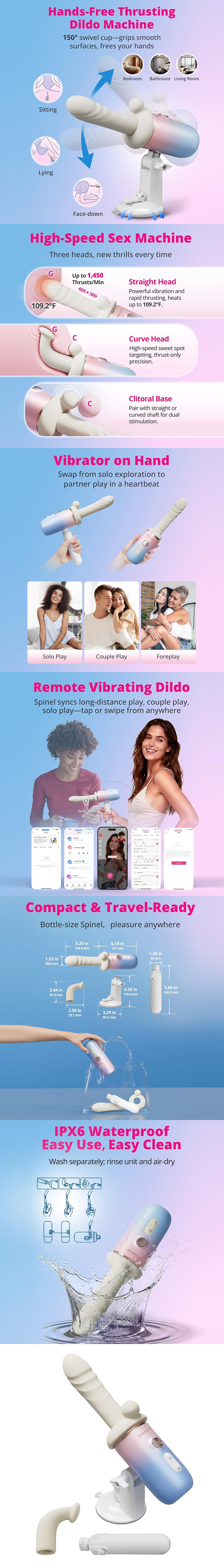 lovense spinel mini sex machine app-controlled thrusting vibrating ultra high speed dildo machine