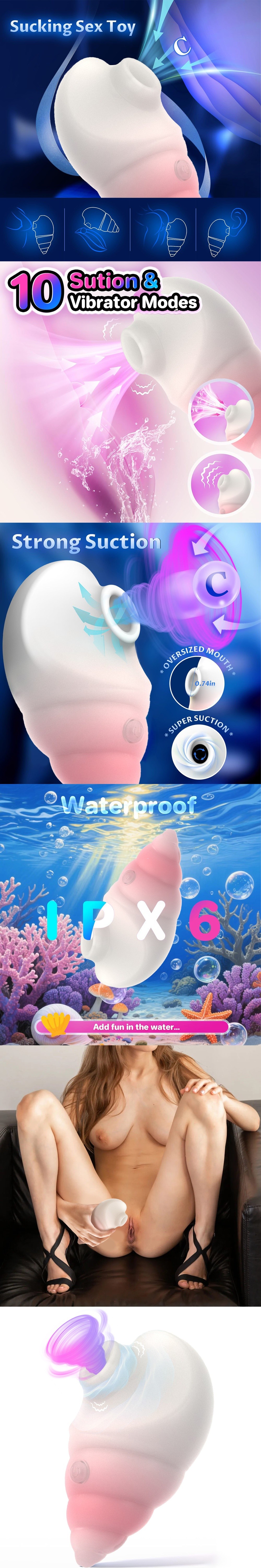 venusfun conch suction vibrator egg vibrator mini sucking toy for couple foreplay tease