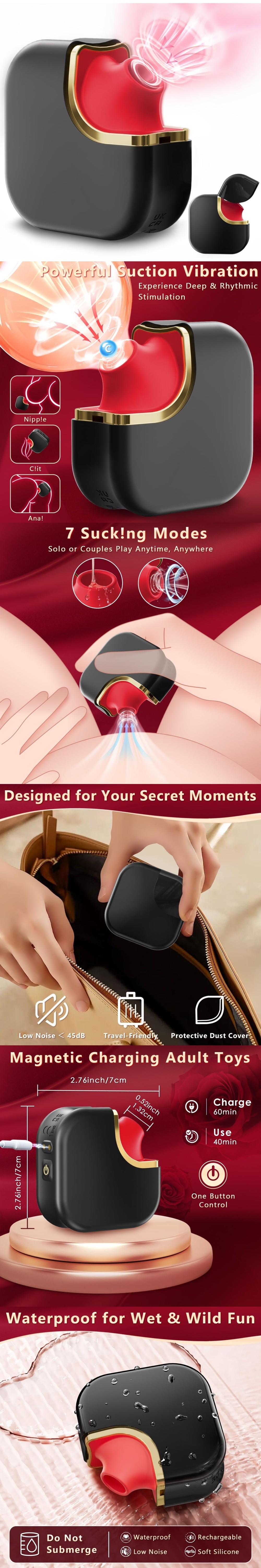 venusfun cube oral suction vibe pussy sucker silicone sucking vibrator beginner-friendly massager