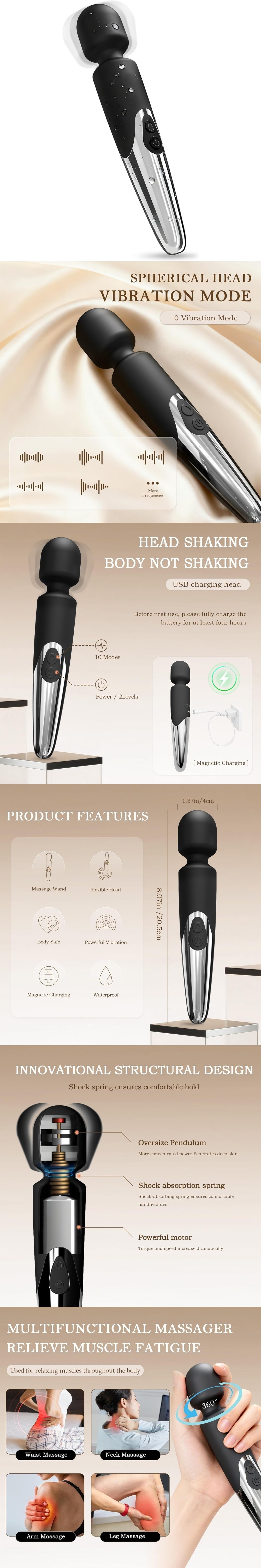 venusfun mini av messager wand vibrator 10 variable frequencies silent stress-dump toy