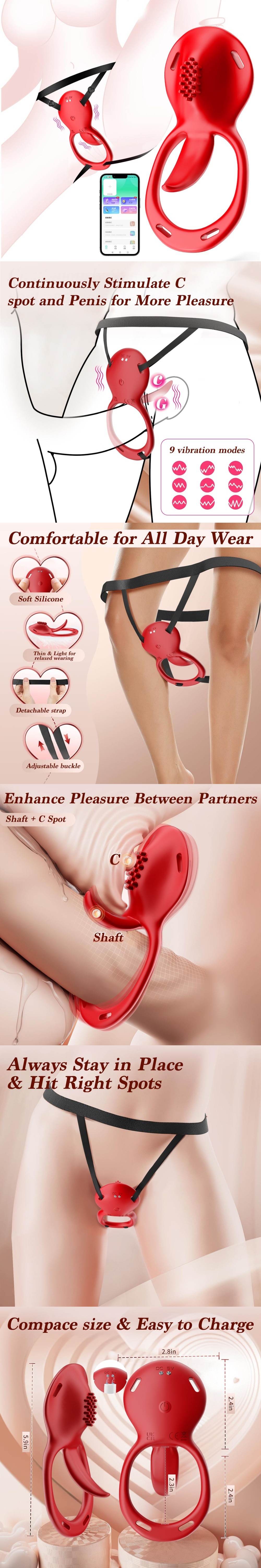 venusfun wearable tongue lick cock ring penis ring vibrating clitoral licking vibe for couple play