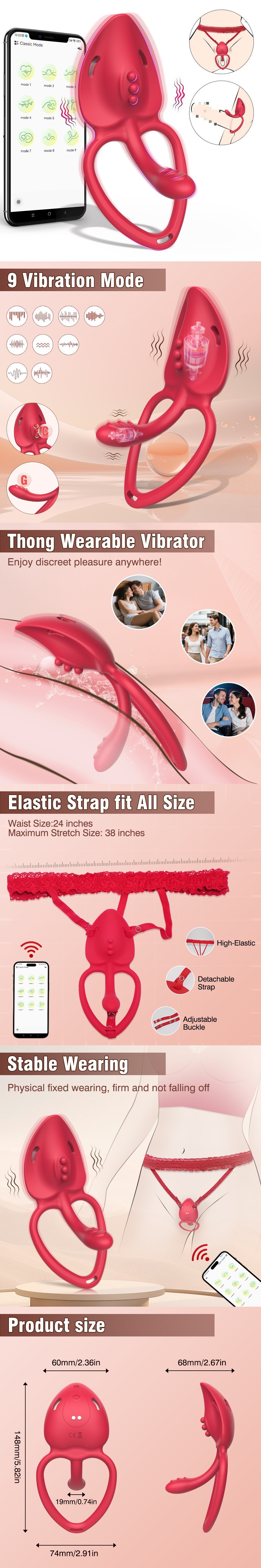 venusfun wireless vibrating couple ring wearable clitoris vibrator penis ring 9 mode for couple play