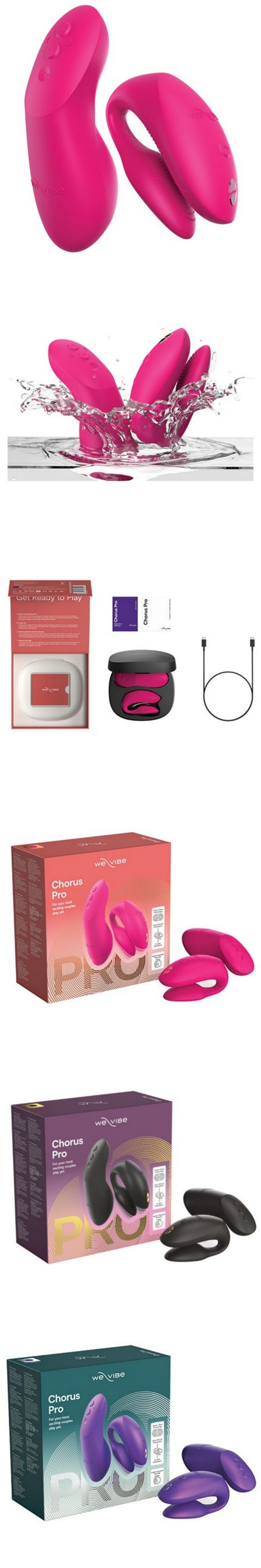 we-vibe chorus pro couples vibrator clit & g-spot dual-ended vibe 10 modes for couple play