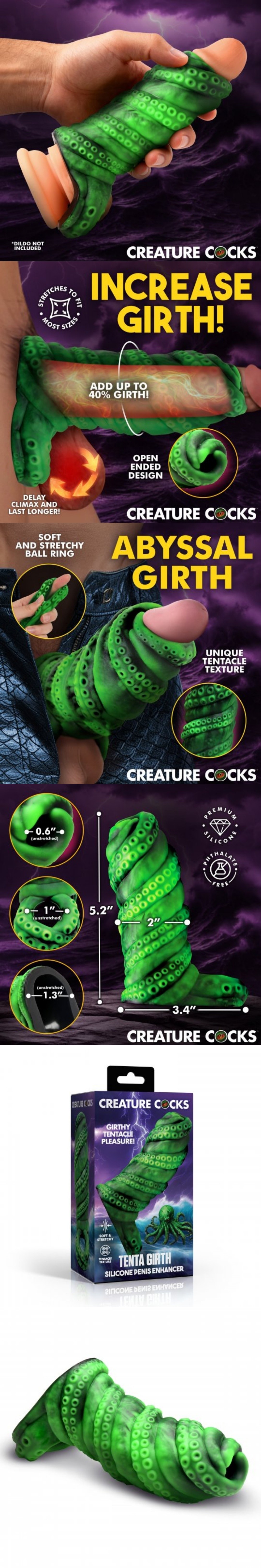xr brands tenta girth penis enhancer tentacled penis sleeve cock sleeve fantasy male toy