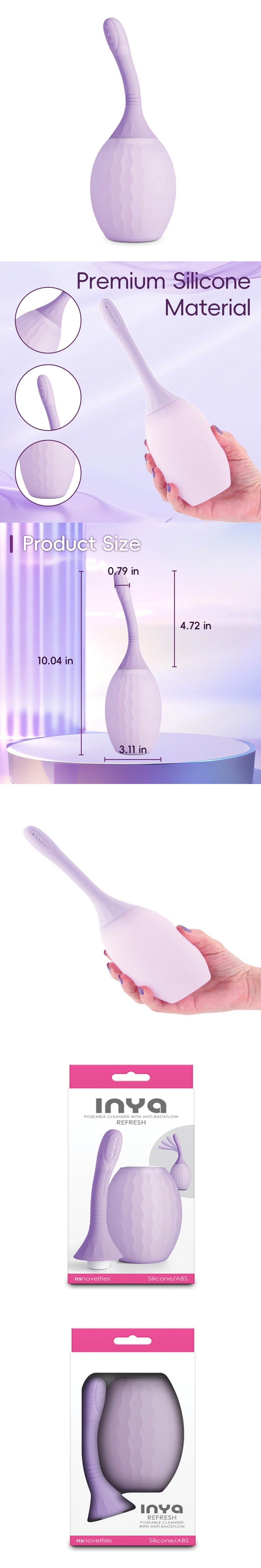 ns novelties inya refresh body cleanser silicone cleaner tool safe easy clean