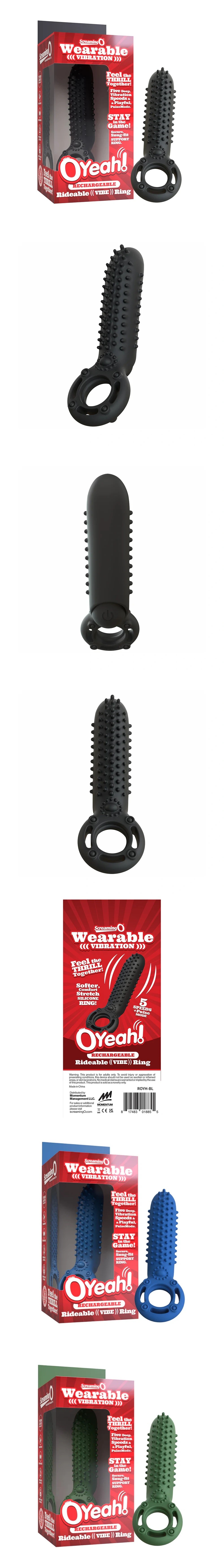 screaming o o yeah vibrating cock ring silicone penis trainer wearable couple toy 5 speeds