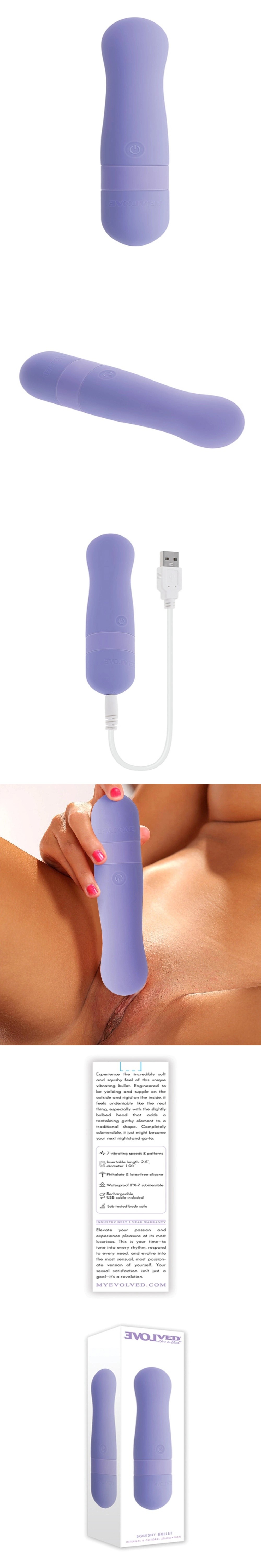 evolved novelties squishy bullet clitoral vibrator clitoris stim 7 speeds silicone massager