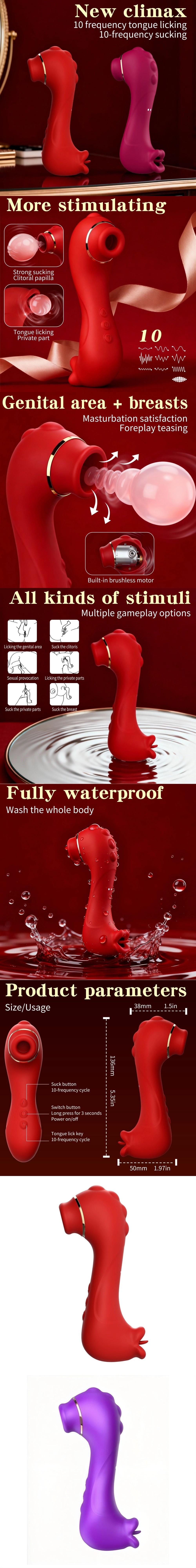 Dual Ended Clitoral Vibrator Pussy Suction Vibrator Female Toy