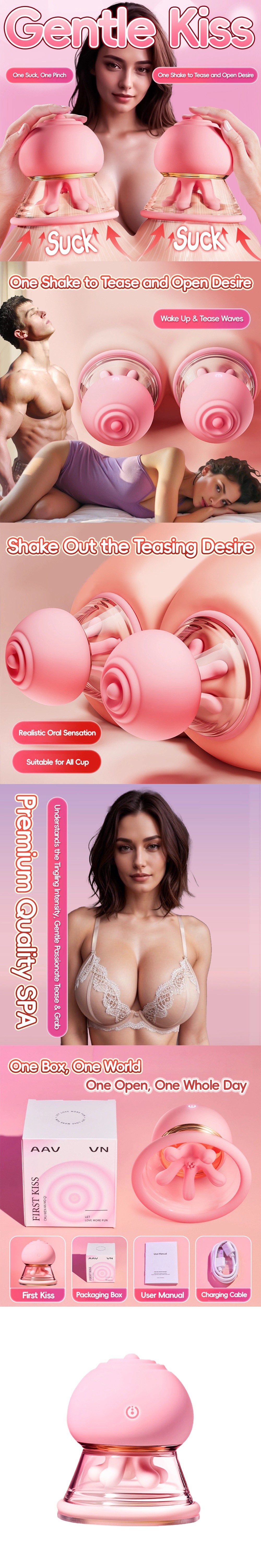 venusfun first kiss nipple massager tits sucking vibrator breast licker for couples foreplay