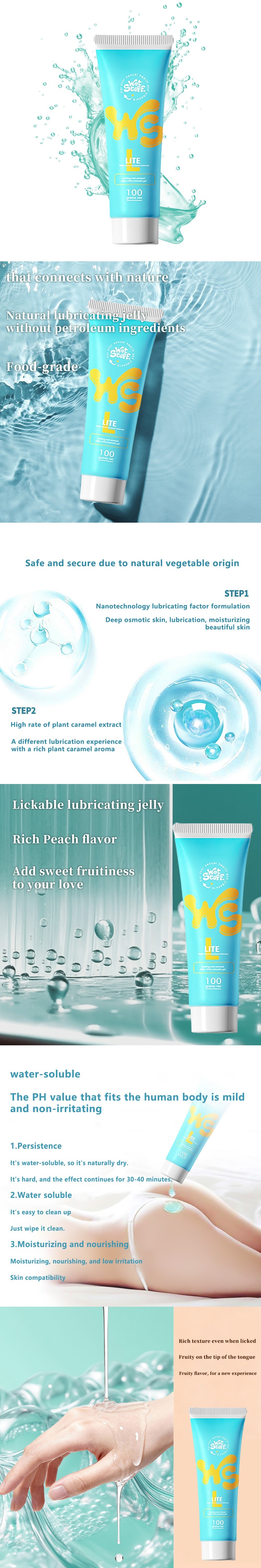 wet stuff lite water-based lubricant gel natural lube residue-free lubricant for couples