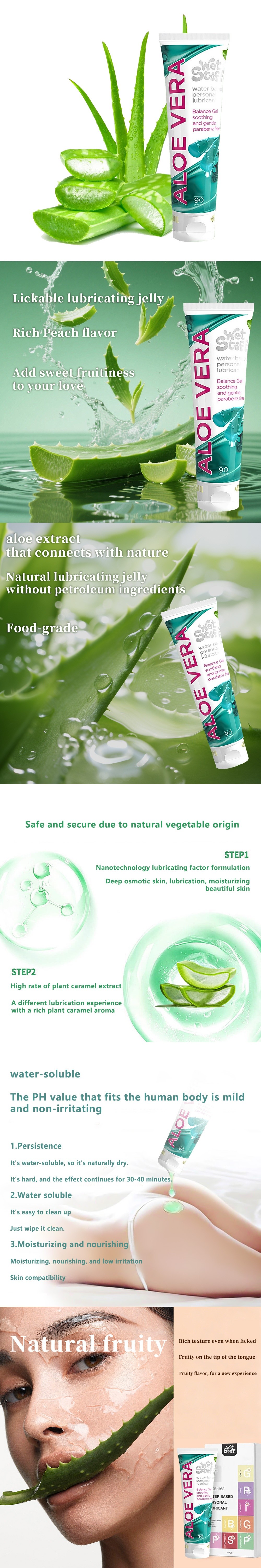 wet stuff water based aloe vera natural lubricant gel no-rinse lube for couples