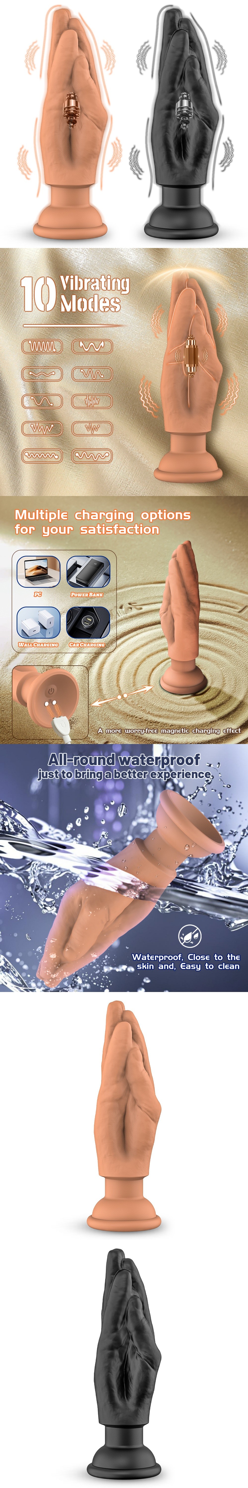 venusfun hands shaped giant thick vibrating fisting masturbator