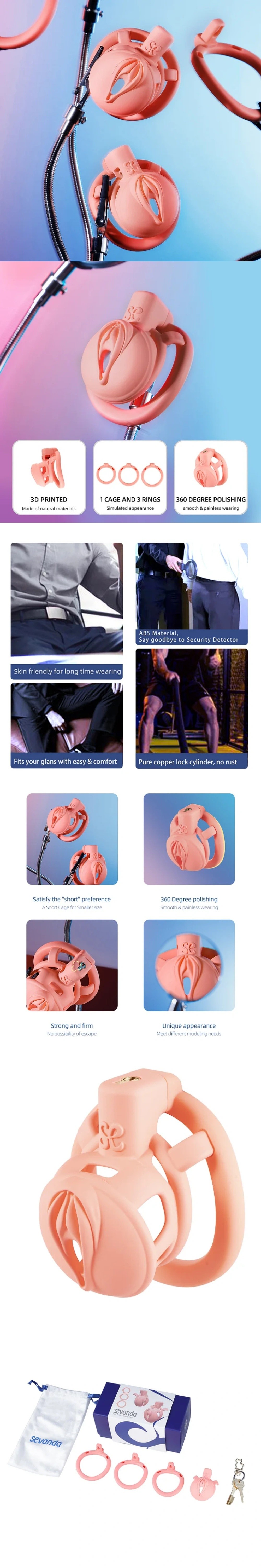 sevanda male resin chastity device for bdsm play