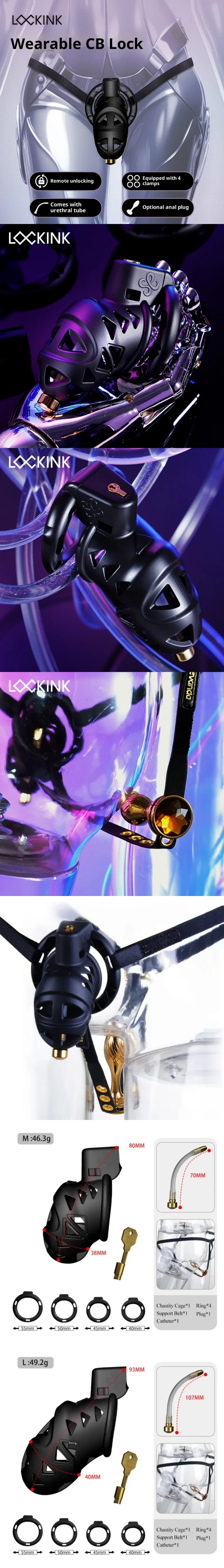 lockink sevanda rattlesnake chastity cage with anal plug