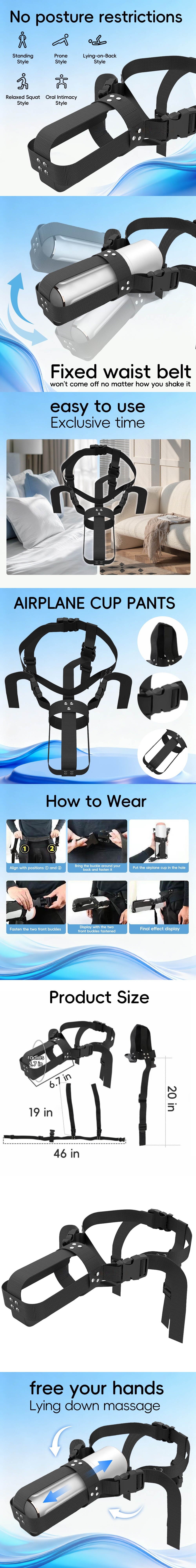venusfun adjustable hands free wearable masturbator harness strapon support