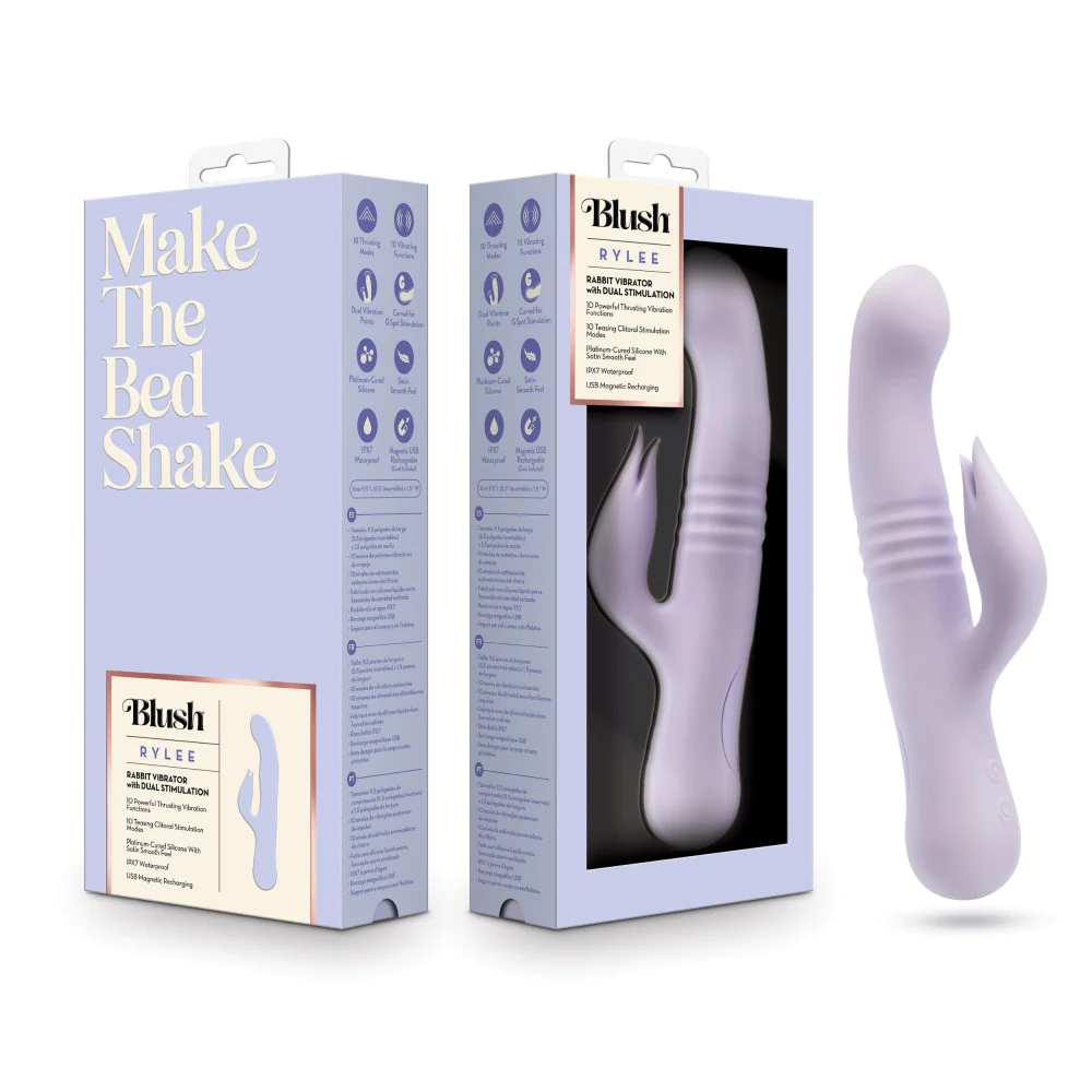 Blush Rylee Rabbit Thrusting Vibrator Clit Stimulator