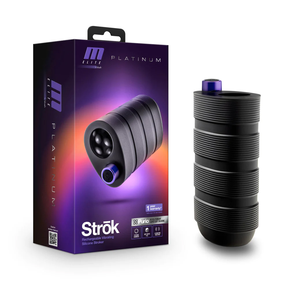 Blush M Elite Platinum Strok Vibrating Masturbator