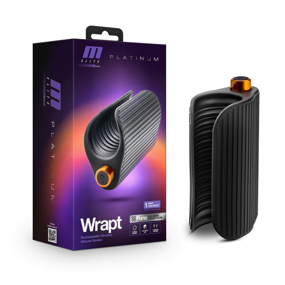 Blush M Elite Platinum Wrapt Vibrating Silicone Stroker
