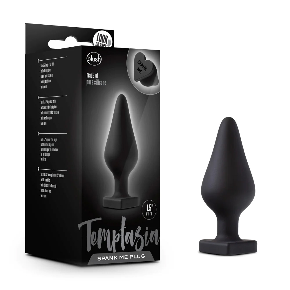 Blush Temptasia By Blush Spank Me / Fuck Me Black Silicone Anal Plug