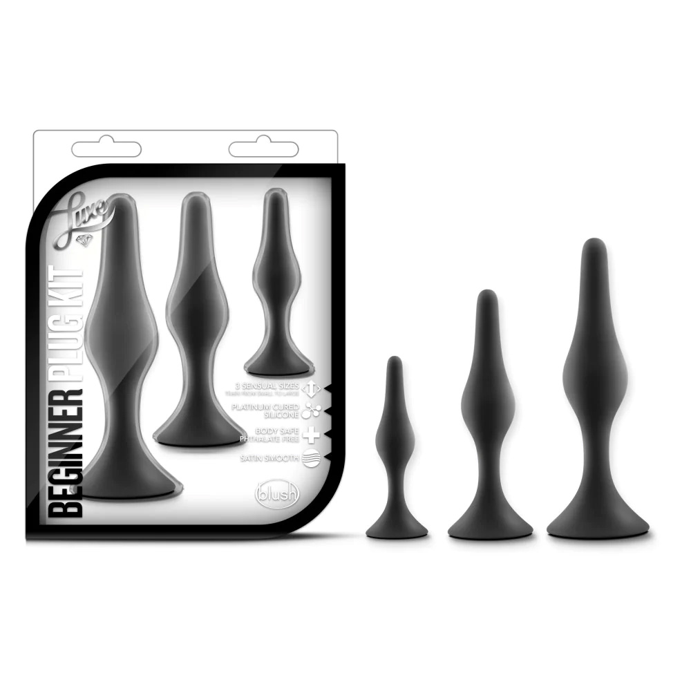Blush Luxe Beginner Anal Plug Kit with Suction Cup Base