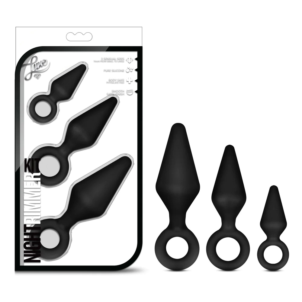 Luxe By Blush Night Rimmer Kit Black Anal Plug With Handle