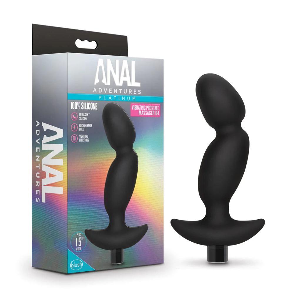Blush Anal Adventures Platinum Silicone Prostate Massager 04 Curved 6.5-Inch Anal Plug