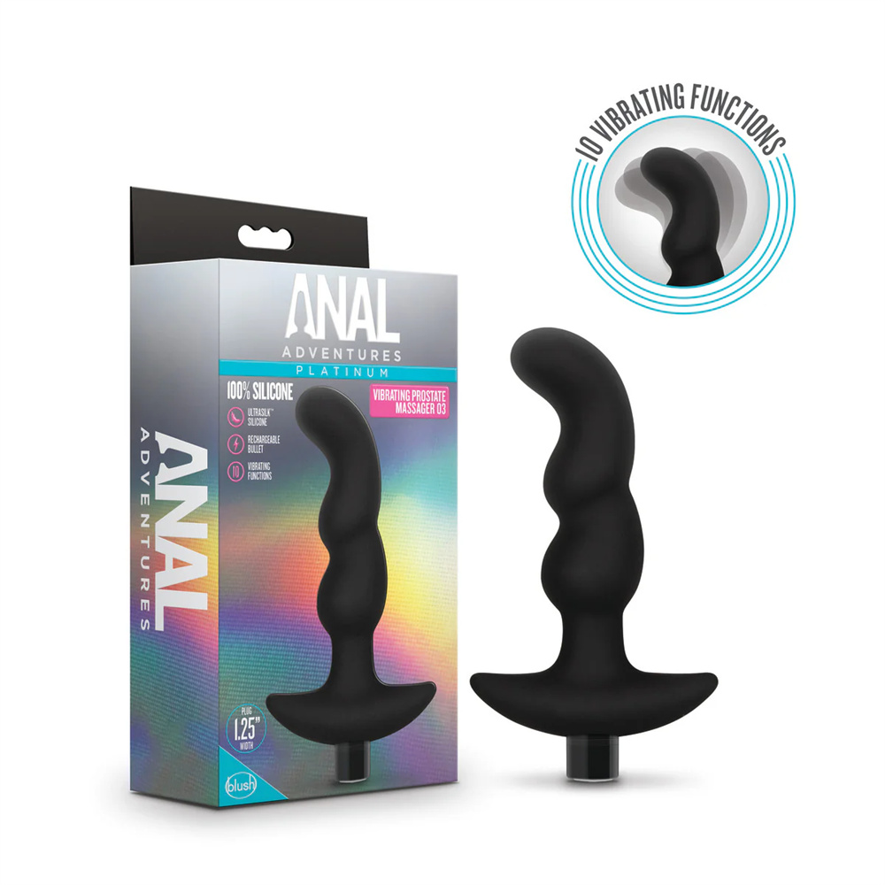 Blush Anal Adventures Platinum Silicone Vibrating Prostate Massager 03 6-Inch Anal Plug