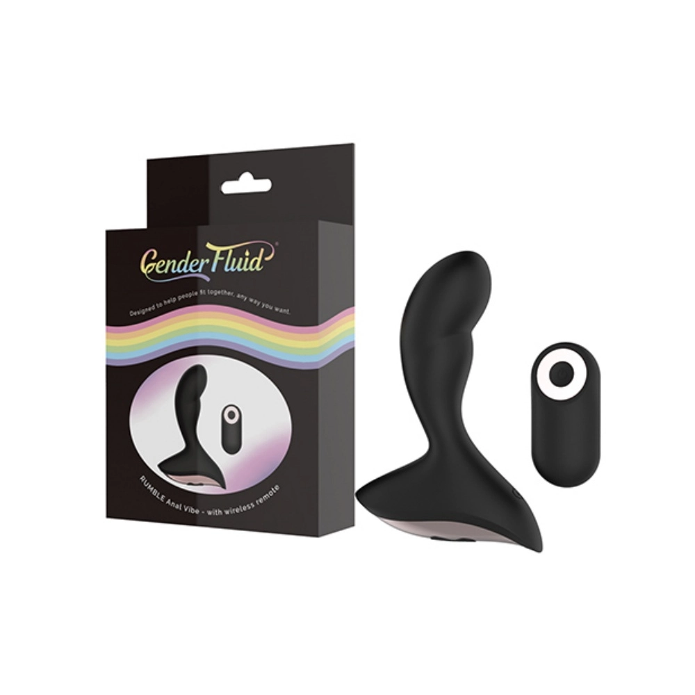 gender x fluid rumble waterproof anal vibrator plug close up
