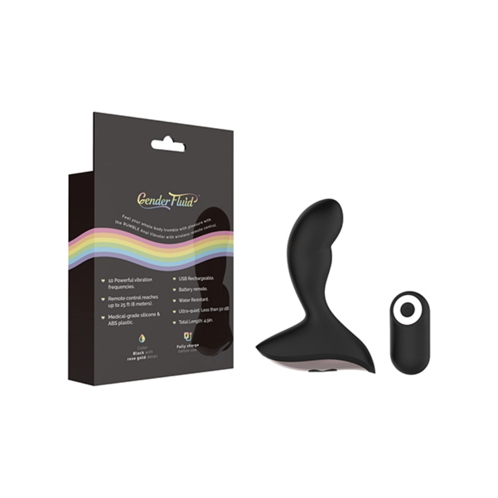 black silicone anal vibrator plug with remote control
