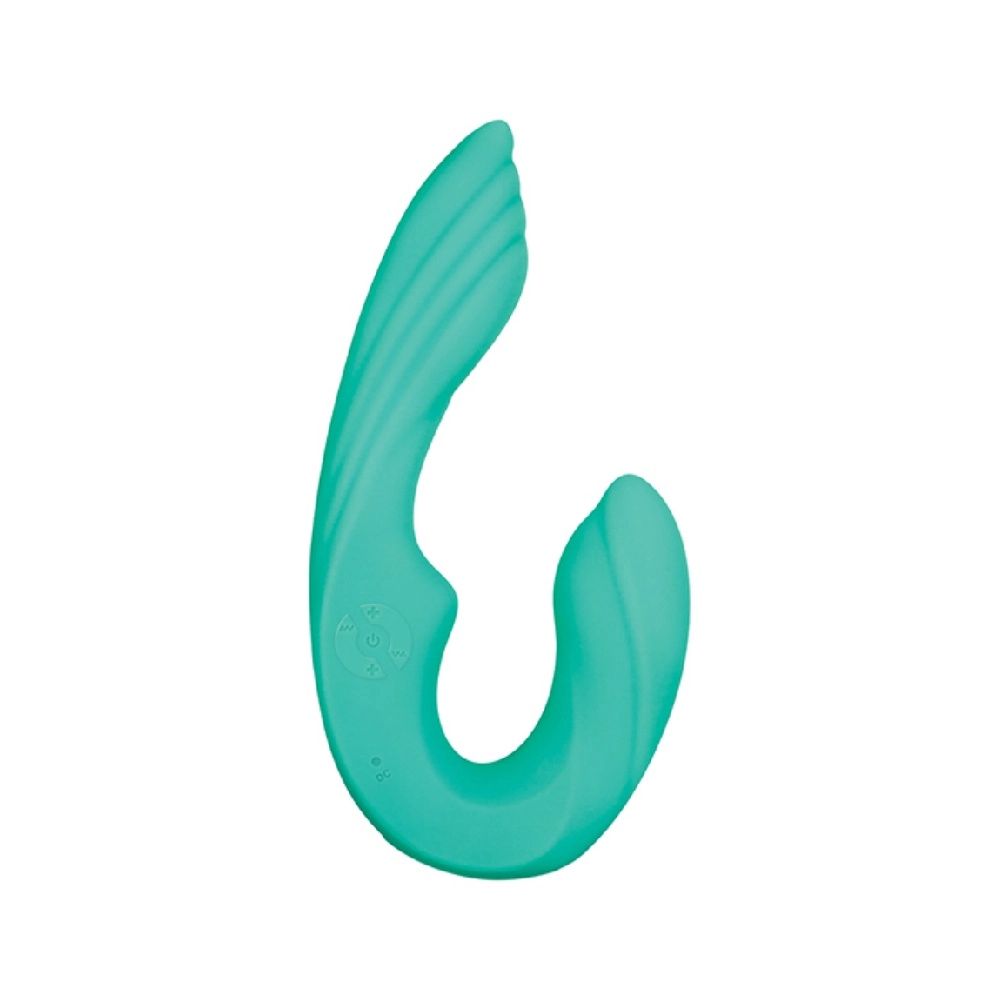 gender x strapless seashell teal dual motor vibrator